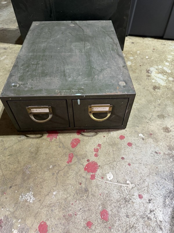 Browne-morse Metal Industrial 2-Drawer Index Card File / Filing Cabinet Bf1