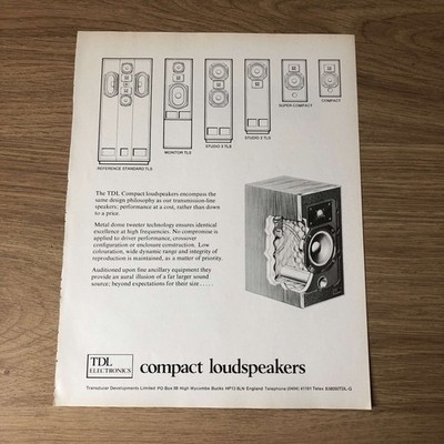 GRAM50 MAGAZINE ADVERT 11X8 TDL ELECTRONICS: COMPACT SPEAKERS