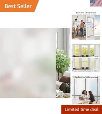 Easy Apply Frosted Window Film 11.8"x6.5" - Blocks UV & Heat, Adds Privacy