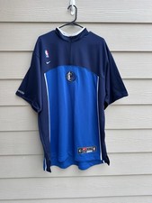 Vintage Nike Men's blue 2001 Dallas Mavericks pullover warm up Jacket jersey XXL