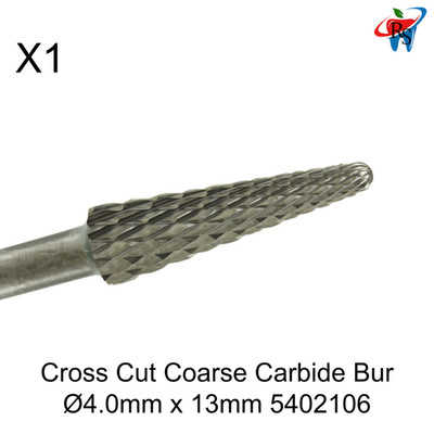 x1 Cross Cut Coarse Grit Carbide Dental Bur Ø4.0mm x 13mm 5402106 Grinding Tool