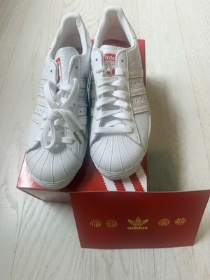 Adidas Superstar 80's CNY  White/Scarlet  Sneakers  Men's US size 8
