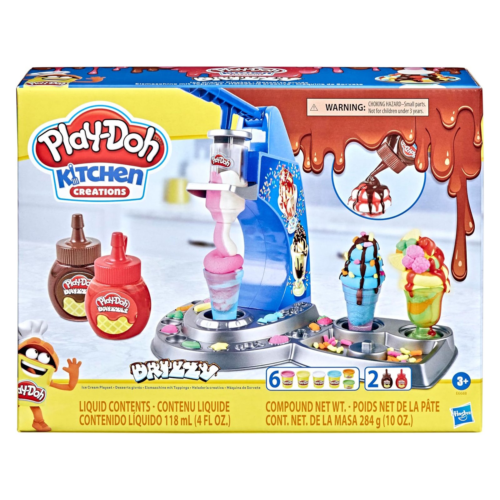 Игровой набор для приготовления мороженого Hasbro Play-Doh Kitchen Creations Drizzy Ice Cream 3290₽