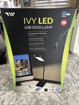 Ivy2040bk Ivy Led Desk Lamp With Usb Port For Home Office Super Bright Small Des