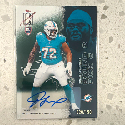 Topps 2025 Signature Class Jonah Savaiinaea RC Auto #237 Dolphins 020/150