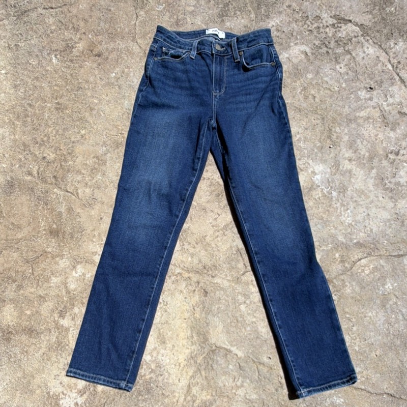 PAIGE Hoxton Women's Slim Skinny Dark Wash Distressed Mid Rise Jeans 26