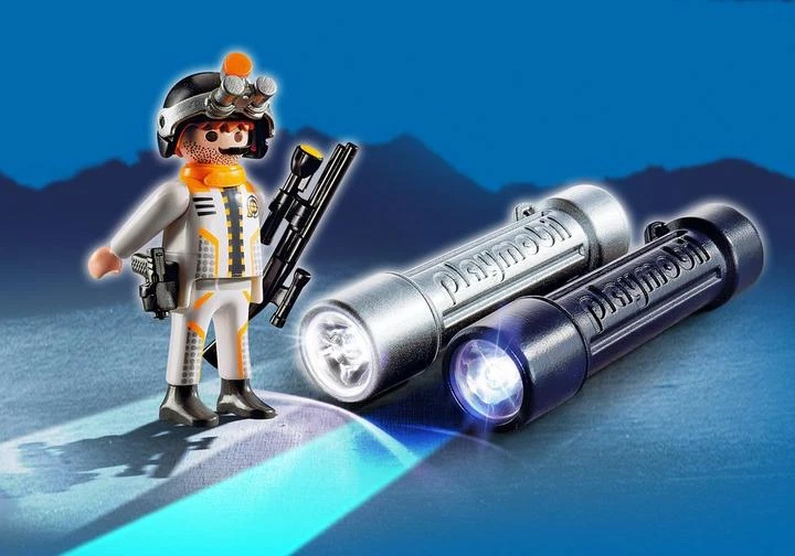 PLAYMOBIL 5290 Spylights Top AGENTS 2 leuchtet im UV-Licht Polizei Lampe SELTEN