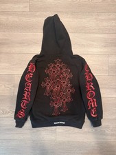 Chrome Hearts Cemetery Cross Dagger Logo Zip Up Vintage Hoodie Size M RARE 90s