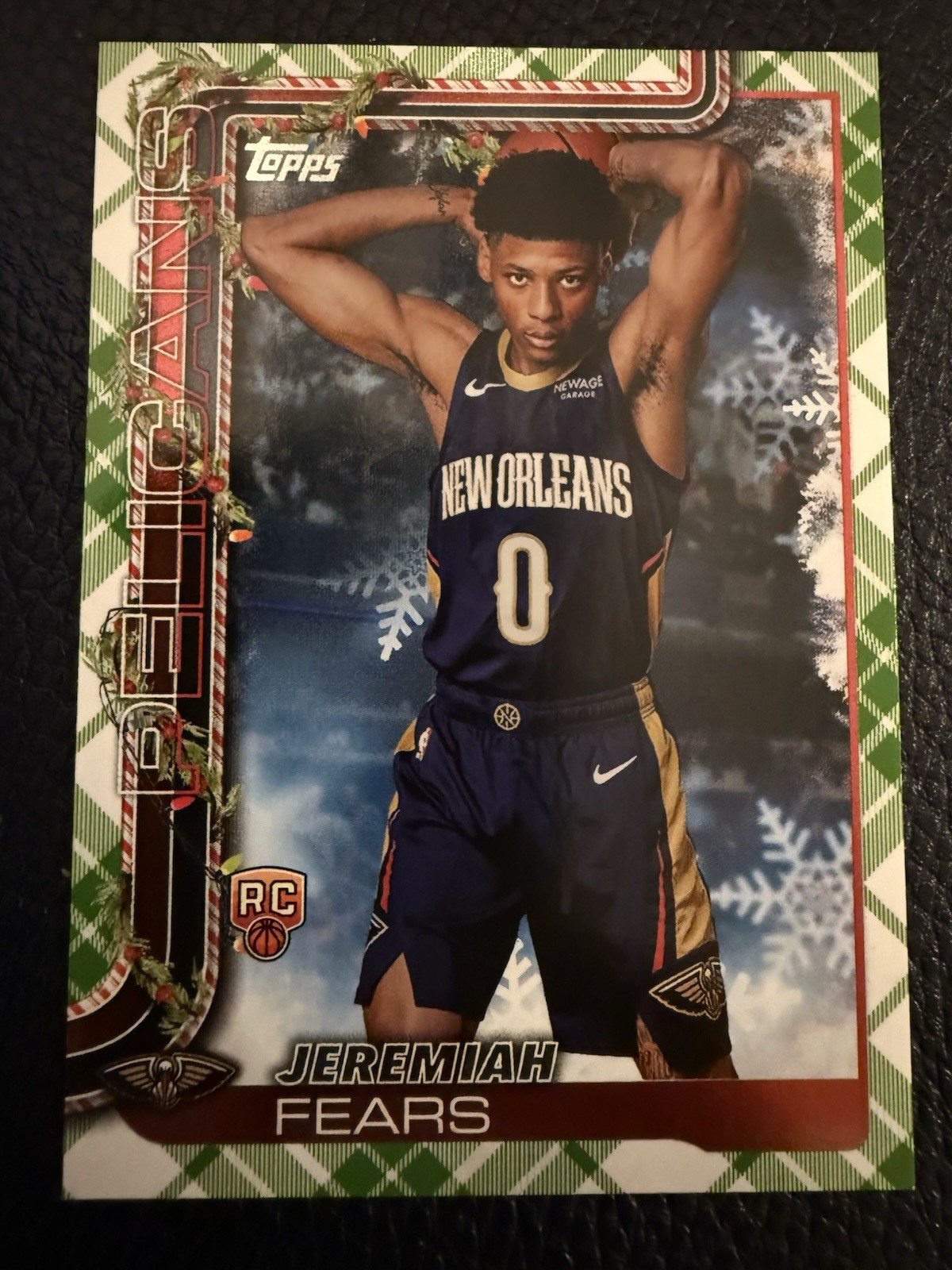 2025 Topps Holiday Jeremiah Fears Plaid Rookie H167 Pelicans