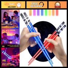 Light Up Lightsaber Chopsticks - 2 Pairs Blue/Red, Cool Star Wars Gifts for Adul