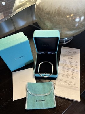 Tiffany Lock Bangle in White Gold with Half Pavé Diamonds d1.20ct