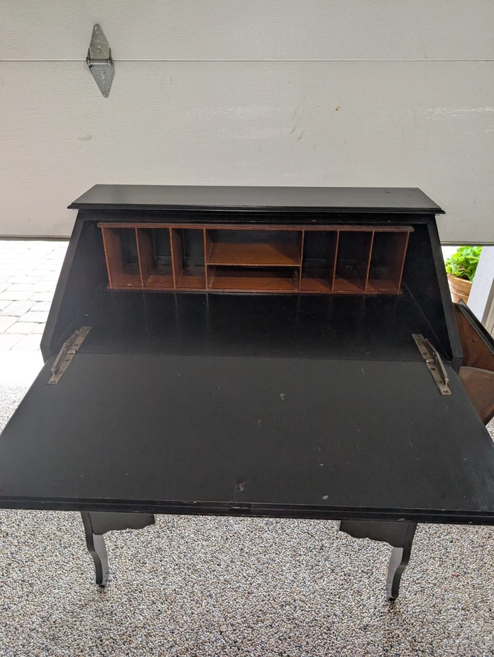 Escritorio de secretaria negro vintage Foto 4 de 4