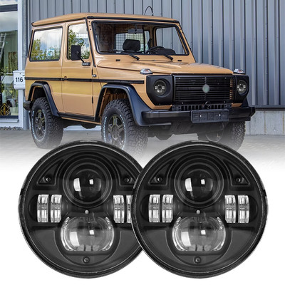 Paar E9 LED Scheinwerfer für PUCH G G-Klasse 250 GD Wolf W460 7 Zoll 45W 9-32V