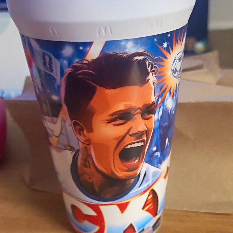 McDonald's Soccer Themed  Plastic Cup/Tumbler Multicolor David Beckham England