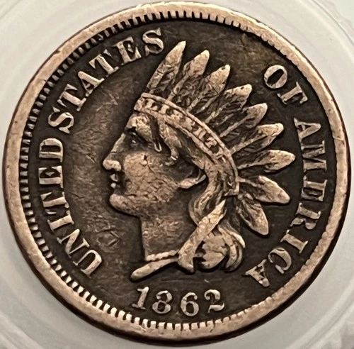 1862 Indian Head Cent F-VF Full LIBERTY Copper-Nickel BN196