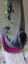 YUDODO Pet Sling Carrier for 2-5 lbs Small Dogs and Cats Grey and pink