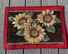 Placemats, Handmade Sunflower Tapestry, Table Decor, Farmhouse Style, Upcycled — photo 3