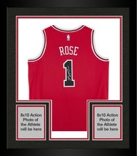 Framed Derrick Rose Chicago Bulls Autographed Nike Red Icon Swingman Jersey