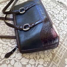Brighton collection, pebbled, black & brown leather handbag