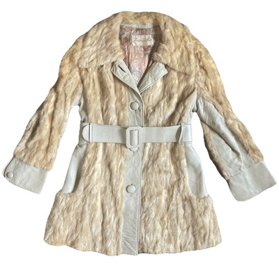 Kaufman Bros Genuine Mink Fur and Leather Coat Vintage 60's 1960's