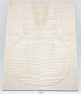 Figured 5A Curly Maple Droptop Glued Guitar Luthier Wood  19-3/4 x 15-1/2 x 7/16