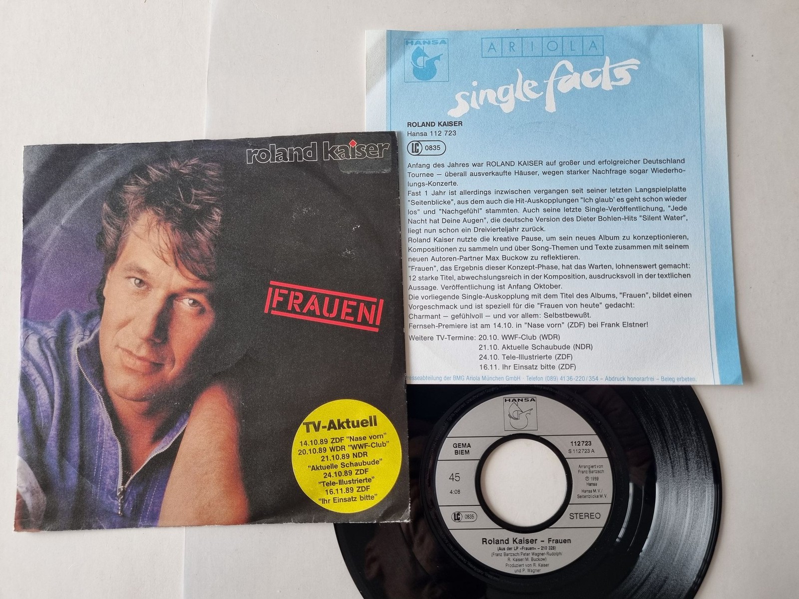 Roland Kaiser - Frauen 7'' Vinyl Germany WITH PROMO FACTS