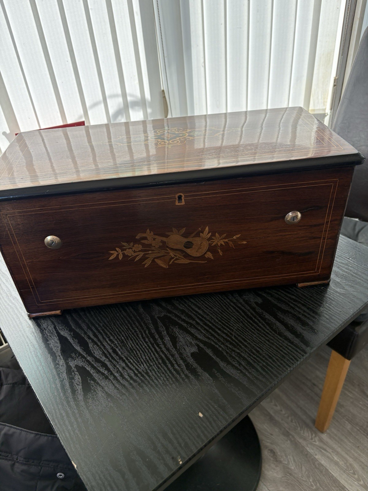 Restored Antique Cylinder Music Box.Hidden bells.