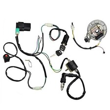 Kick Start Dirt Pit Bike Wire 50cc-125cc Wiring Harness Kit with 2-Coil Stator