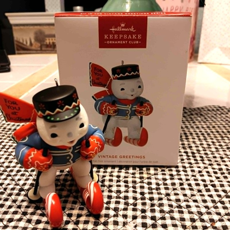 HALLMARK VINTAGE GREETINGS #2 SERIES 2025 CHRISTMAS CLUB ORNAMENTS SNOWMAN