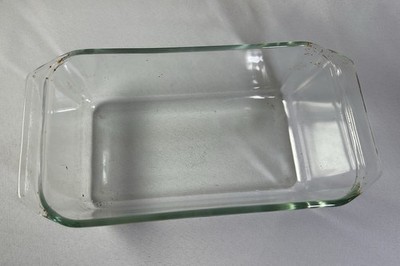 Vintage PYREX 8x5x3 215-B 20 Loaf Bread Rectangle Baking Pan 1950s Clear Glass