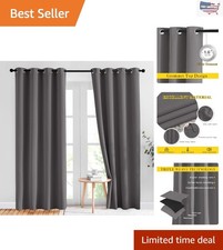 Luxurious Gray Blackout Drapes - 84  Long, Pack of 2 Panels