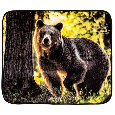 Wild Heritage Raschel Throw Blanket 50x60 Animal Print Bear Winter Cozy