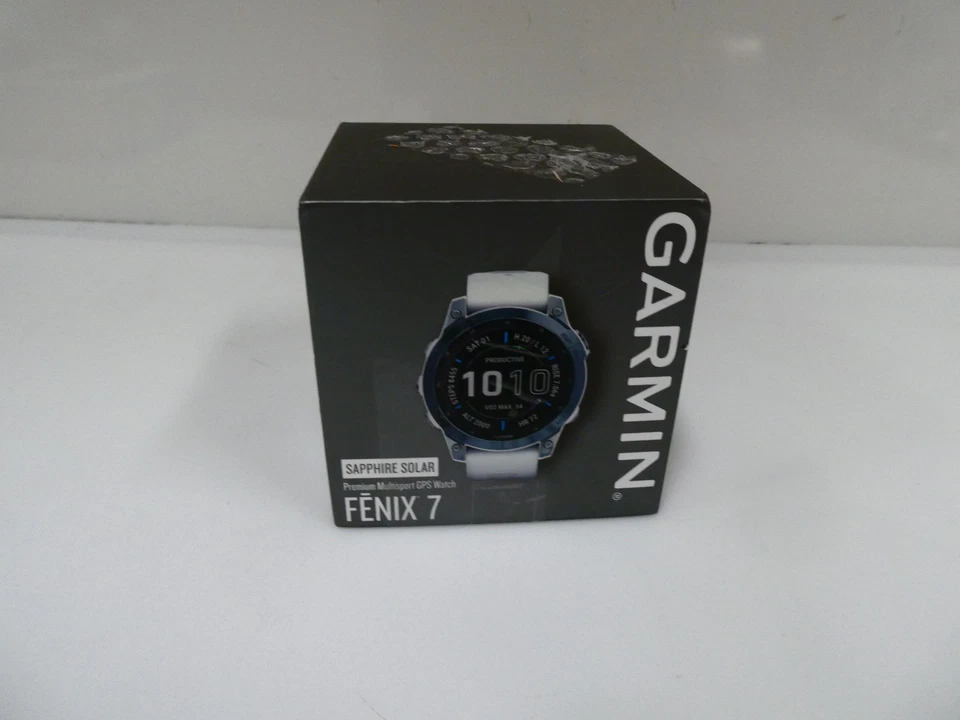 Garmin Fenix 7 Sapphire Solar, Mineral Blue DLC Titanium with Whitestone Band, M - image 4 of 4