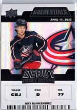 2022-23 Upper Deck Credentials Debut Ticket Access Nick Blankenburg #119 /999 RC