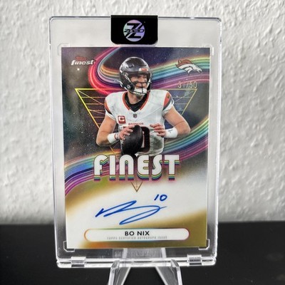 2025 Topps Chrome Finest Bo Nix Autogramm /50 Denver Broncos NFL