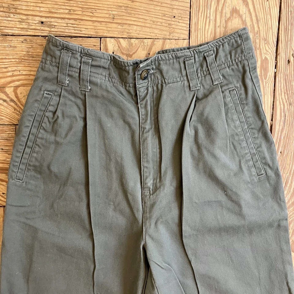 Vintage 90s Cherokee High Waisted Sage Green Cotton Pants Women’s Size 8 Barrel - Image 2 of 4