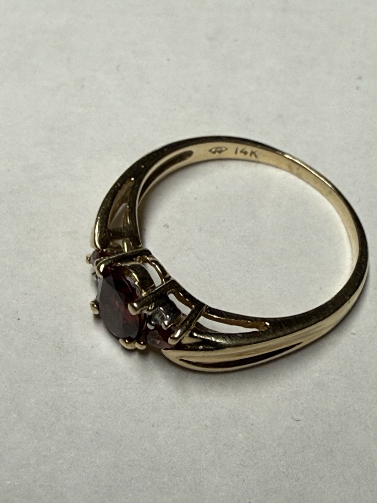 Garnet Ruby 14k Gold Ring - image 2