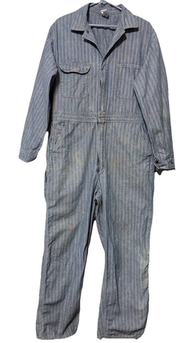 Vintage 1950s Big Mac JC Penney Hickory Stripe Herringbone