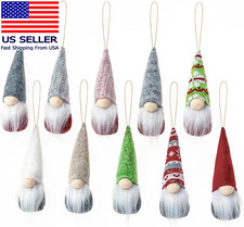 10Pcs New Christmas Tree Hanging Gnomes Ornaments Set of 10, Swedish Handmade Pl