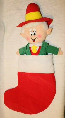 Vintage 28 Zoll groß 2001 Keebler Elfe Weihnachten Strumpf Dekoration Plüsch