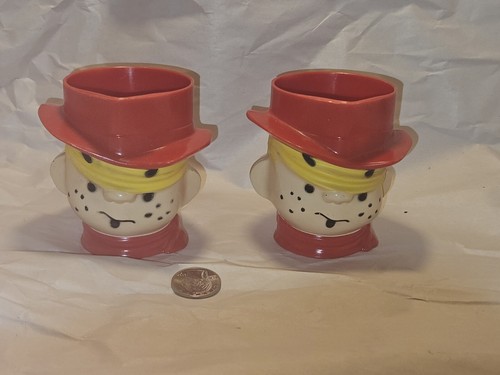 Pair DENNIS THE MENACE VINTAGE PLASTIC MUG F&F Molds UNITED STATES - Picture 2 of 5