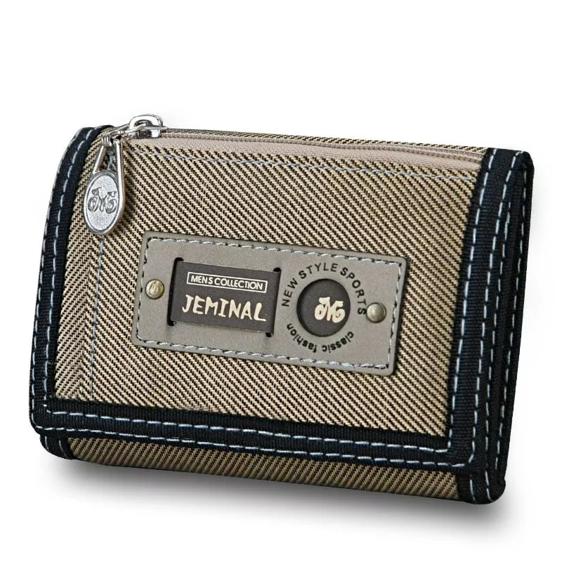Billetera De Lona Para Hombre Con Cremallera Monederos Cartera