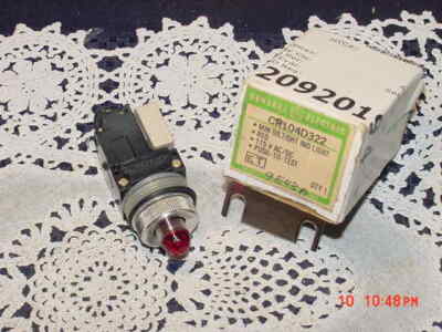 General Electric CR104D322, Miniature Indicator Light, RED, 115V, Push-To-Test