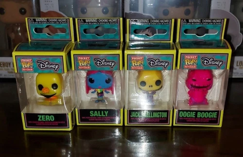 Funko Pocket POP! Keychain The Nightmare Before Christmas Blacklight ~ Lot of 4