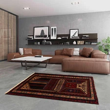 Hand Knotted Afghan Traditional Baluchi Wool Area Kitchen Rug 3'9x6'4 ft -G21503