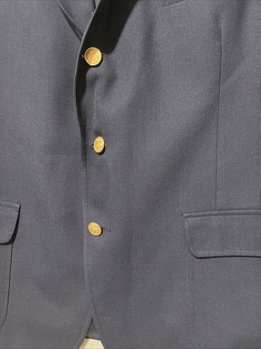 Orvis Wool Blend Blazer Mens 40R Blue Sport Coat Gold Buttons Made in USA VTG. - Picture 5 of 11