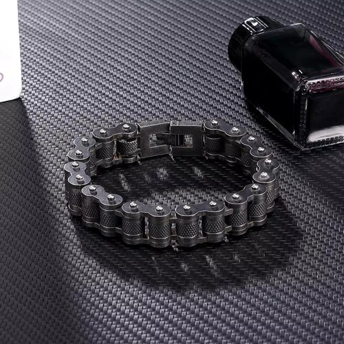 Gray Metal Bike/Motorcycle Chain Stainless Steel Bracelet Biker Link - Picture 5 of 7