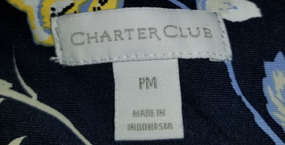 Vestido Mujer-CHARTER CLUB-azul Marino Floral Nylon Elástico Clásico Proeepy-PM Foto 4 de 4