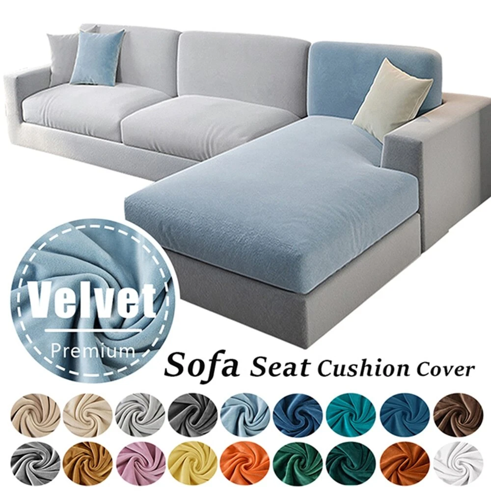 Velvet Sofa Seat Cushion Cover Stretch Sofa Cover Sectional Couch L Shape  Corner