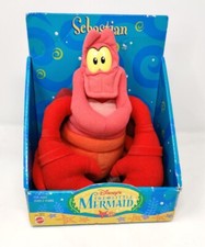 Vintage Mattel Disney's The Little Mermaid Sebastian 10" Plush New in Box
